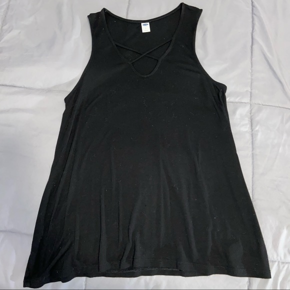 Old Navy Black Criss Cross Tank Top (size S) - Picture 2 of 4